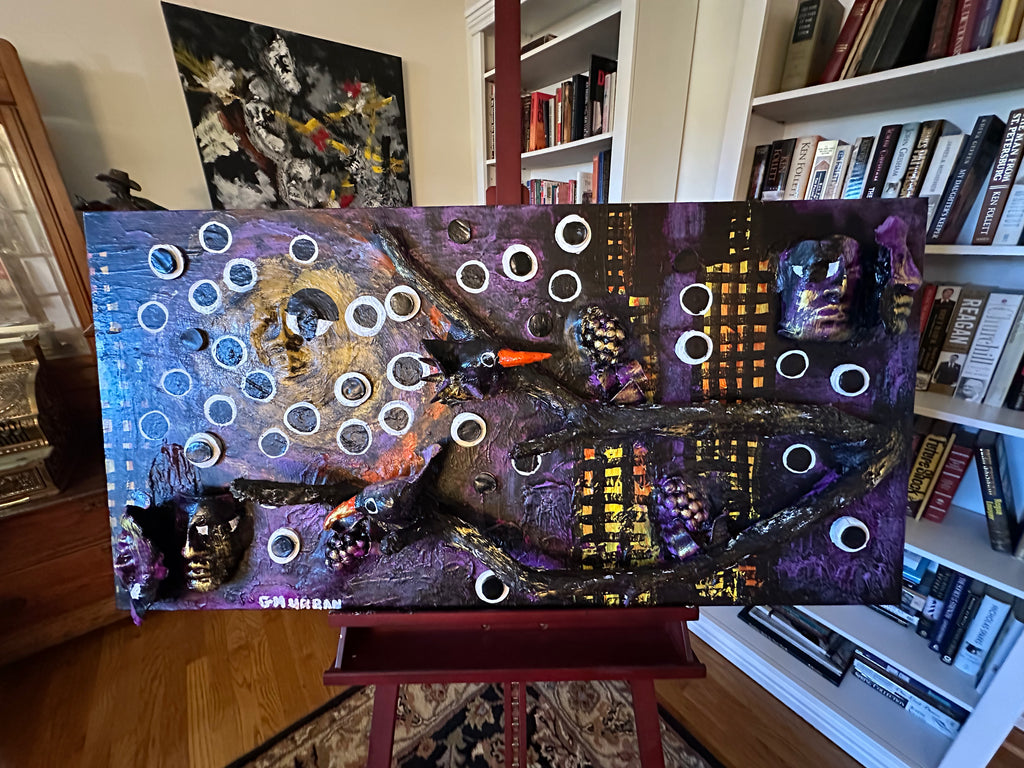 Blackwood Sun — Original Mixed-Media Textured Artwork