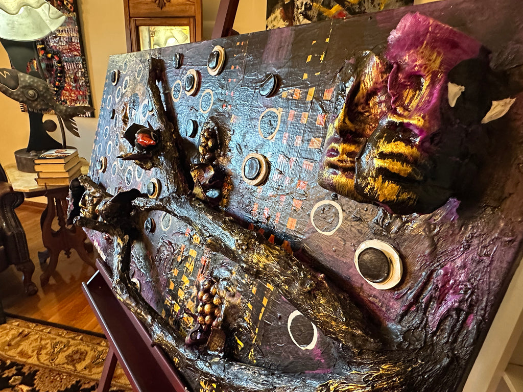 Blackwood Sun — Original Mixed-Media Textured Artwork