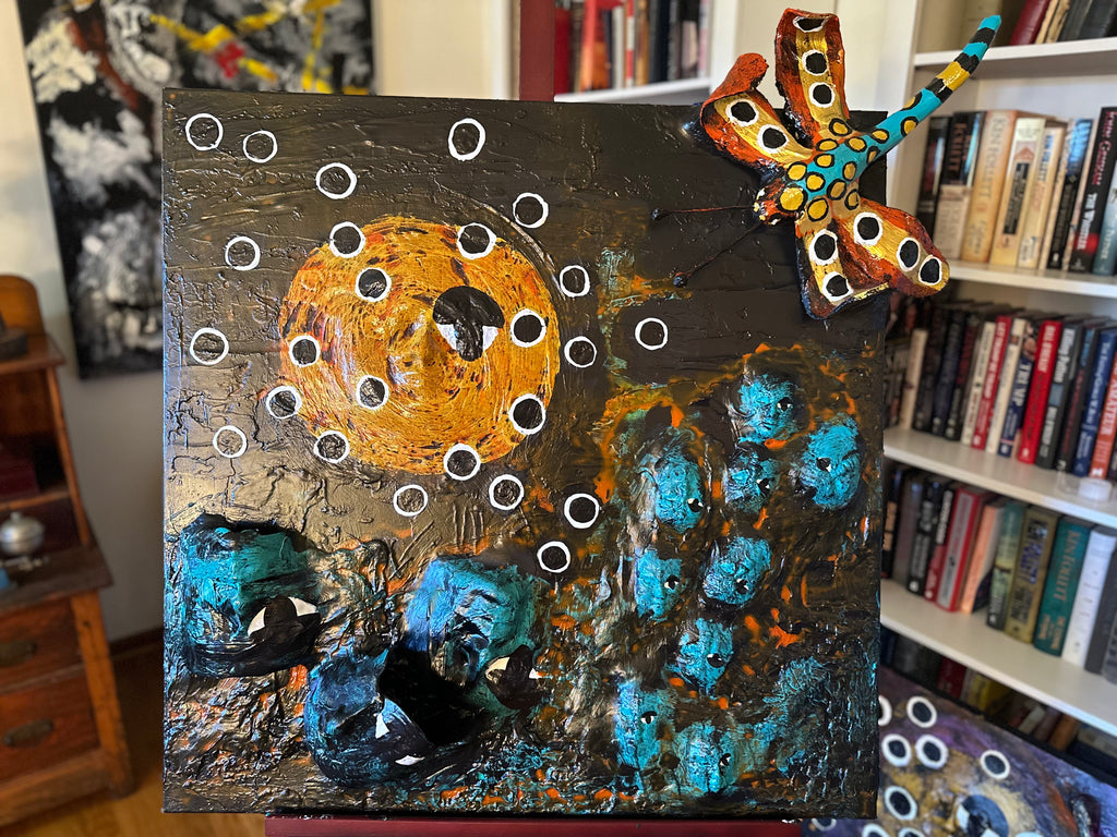 Queen Dragon Fly — Original Mixed-Media Textured Artwork
