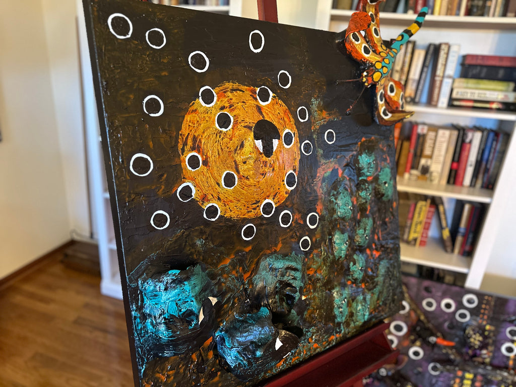 Queen Dragon Fly — Original Mixed-Media Textured Artwork