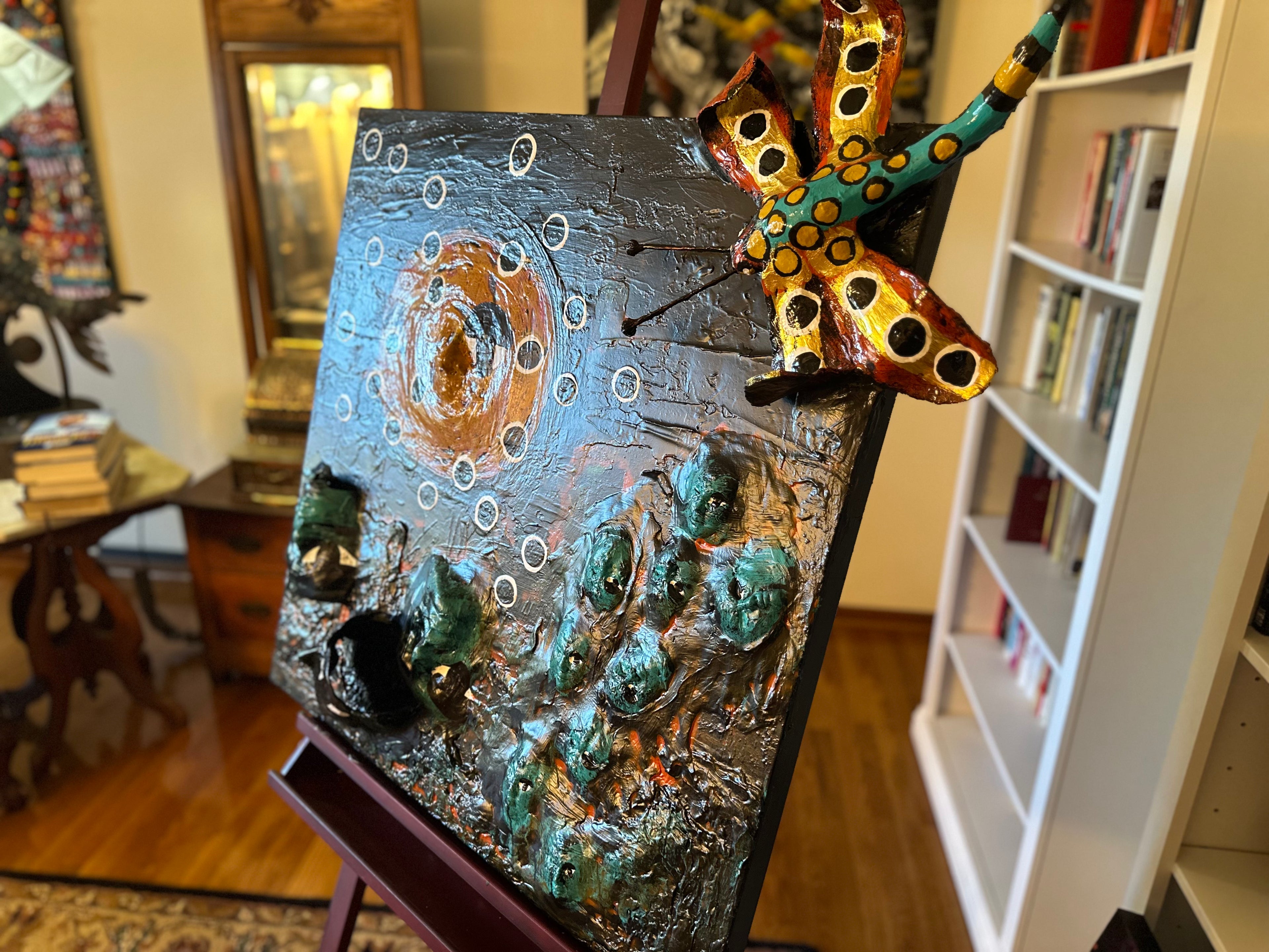 Queen Dragon Fly — Original Mixed-Media Textured Artwork