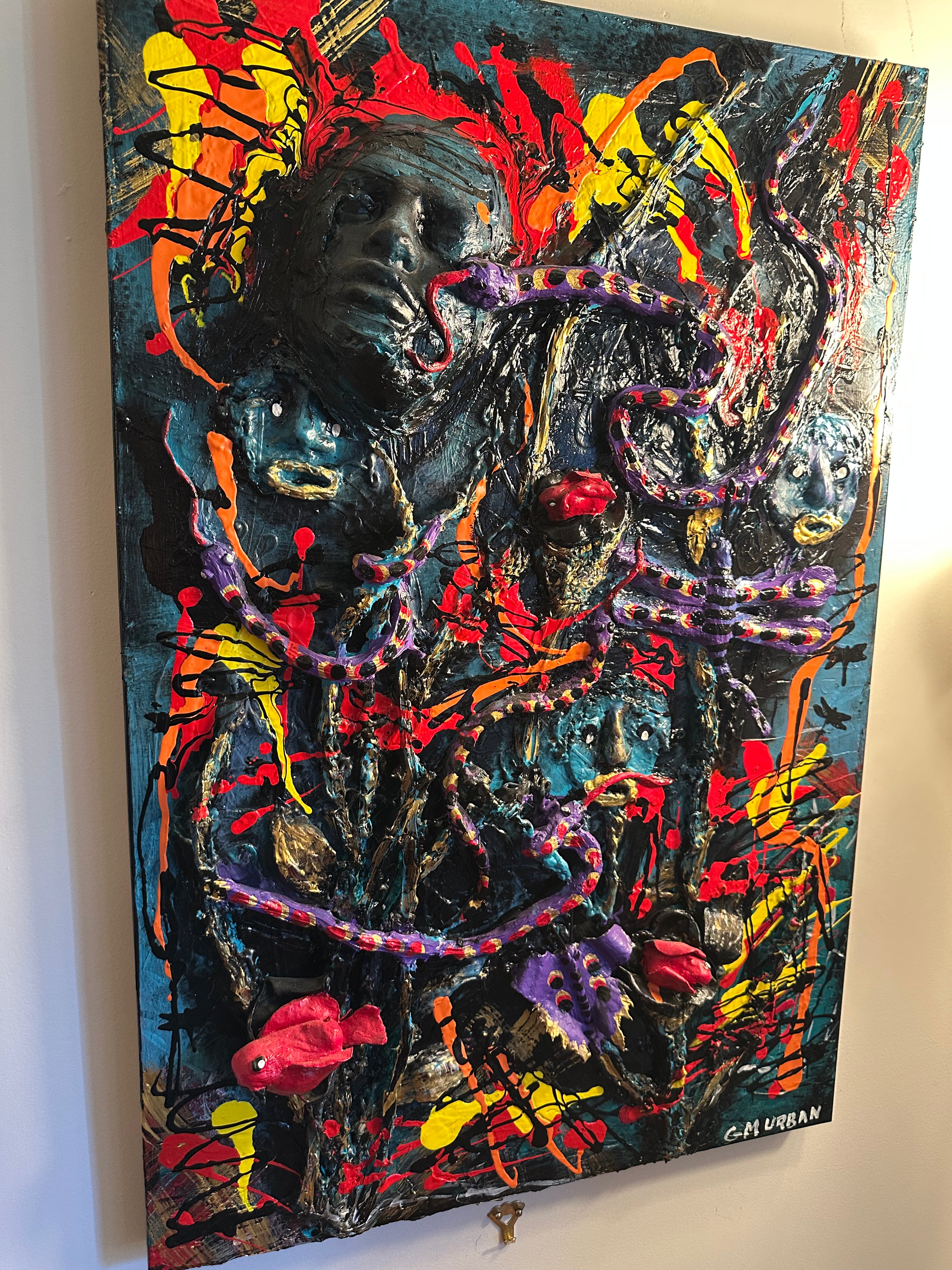 Blackwood Chaos — Original Mixed-Media Sculptural Painting