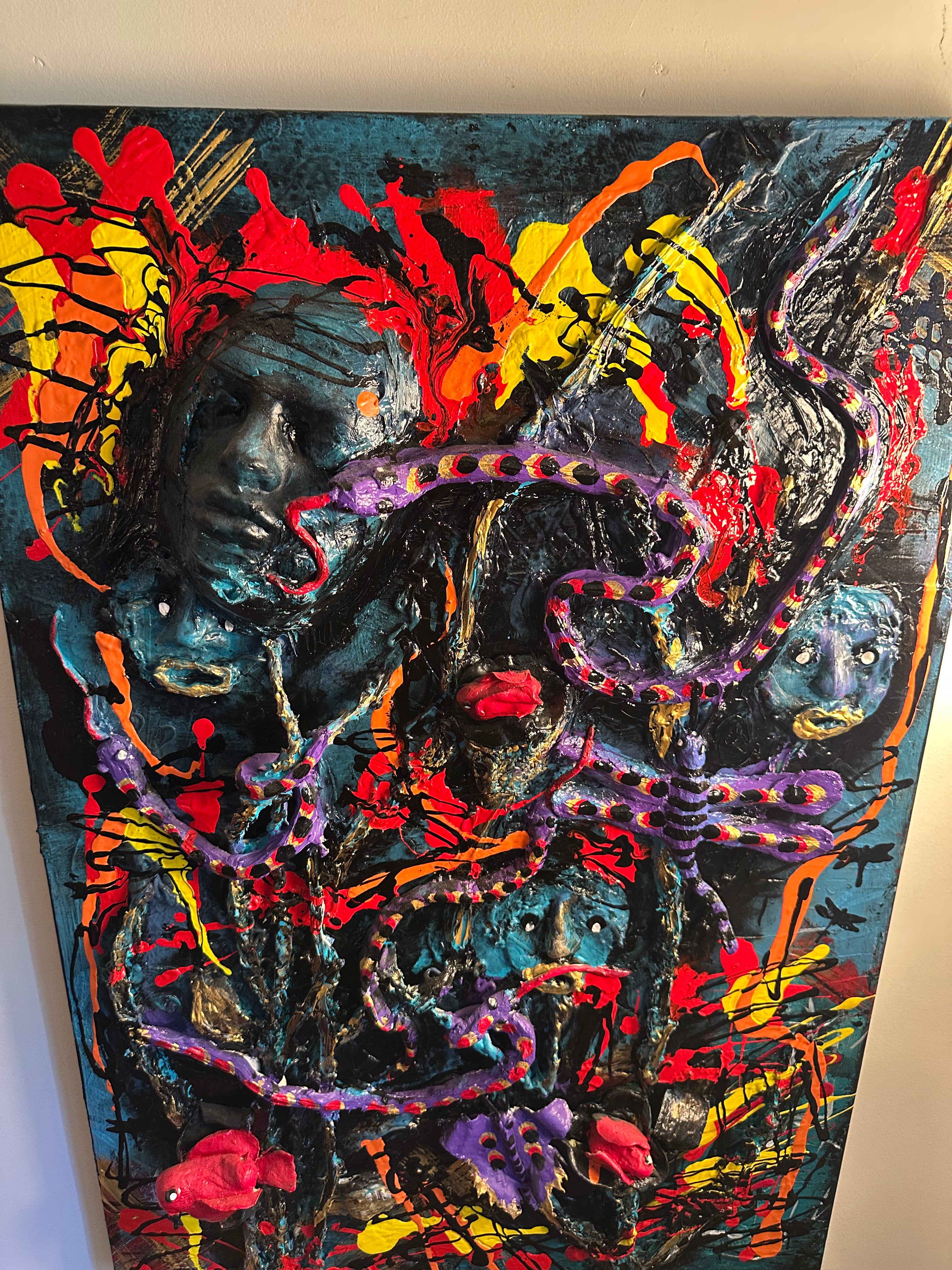 Blackwood Chaos — Original Mixed-Media Sculptural Painting