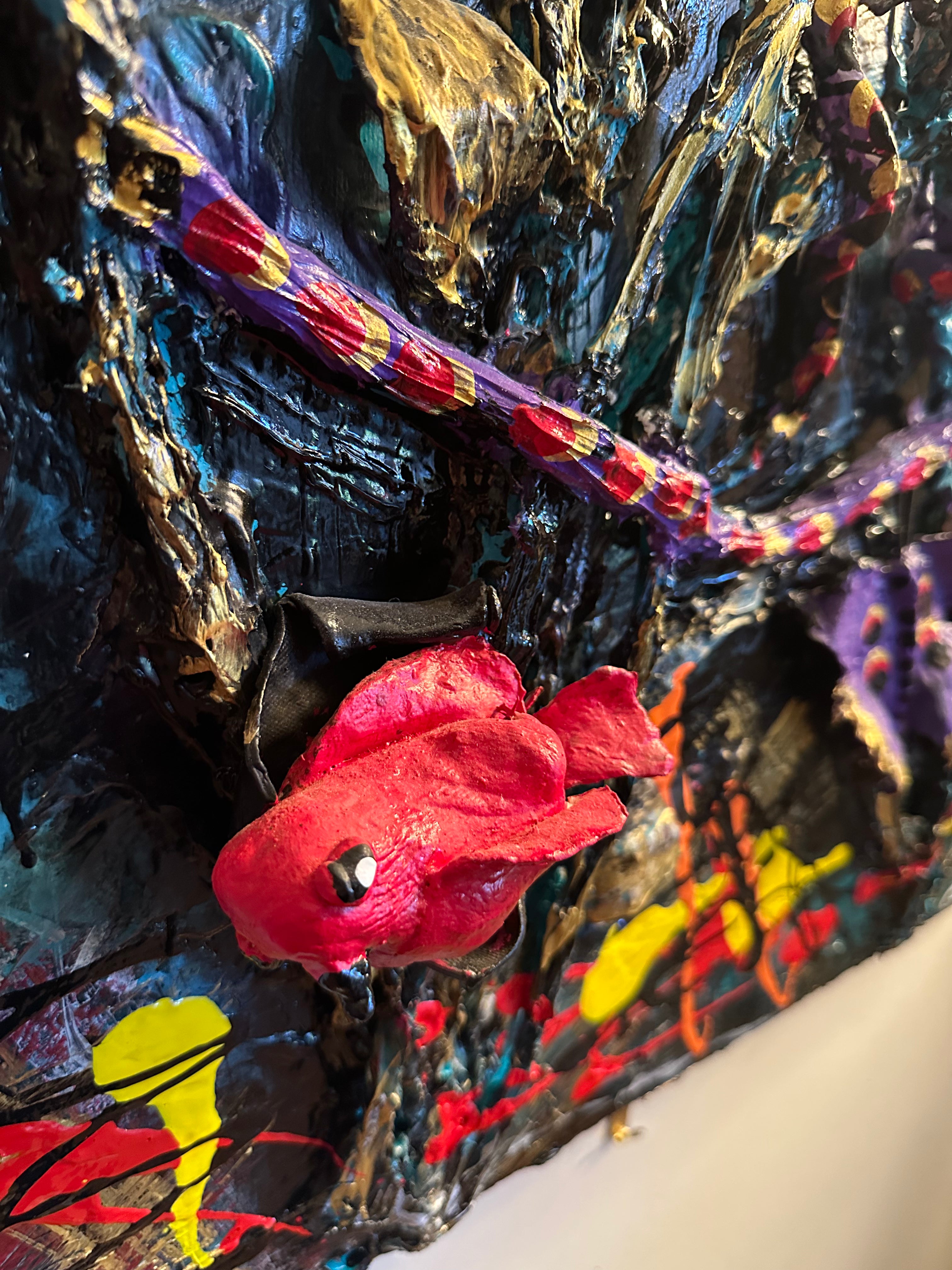 Blackwood Chaos — Original Mixed-Media Sculptural Painting