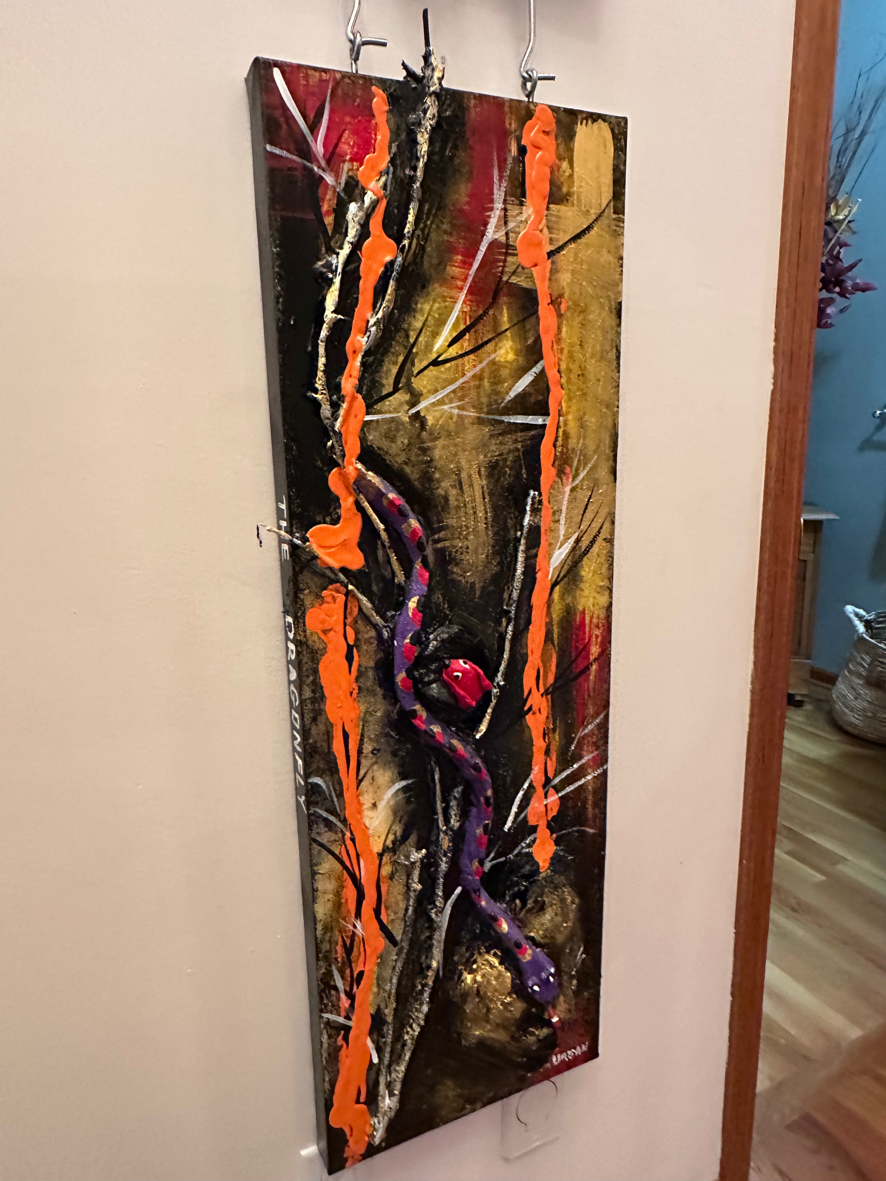Orange Sky — Original Two-Panel Mixed-Media Sculptural Artwork