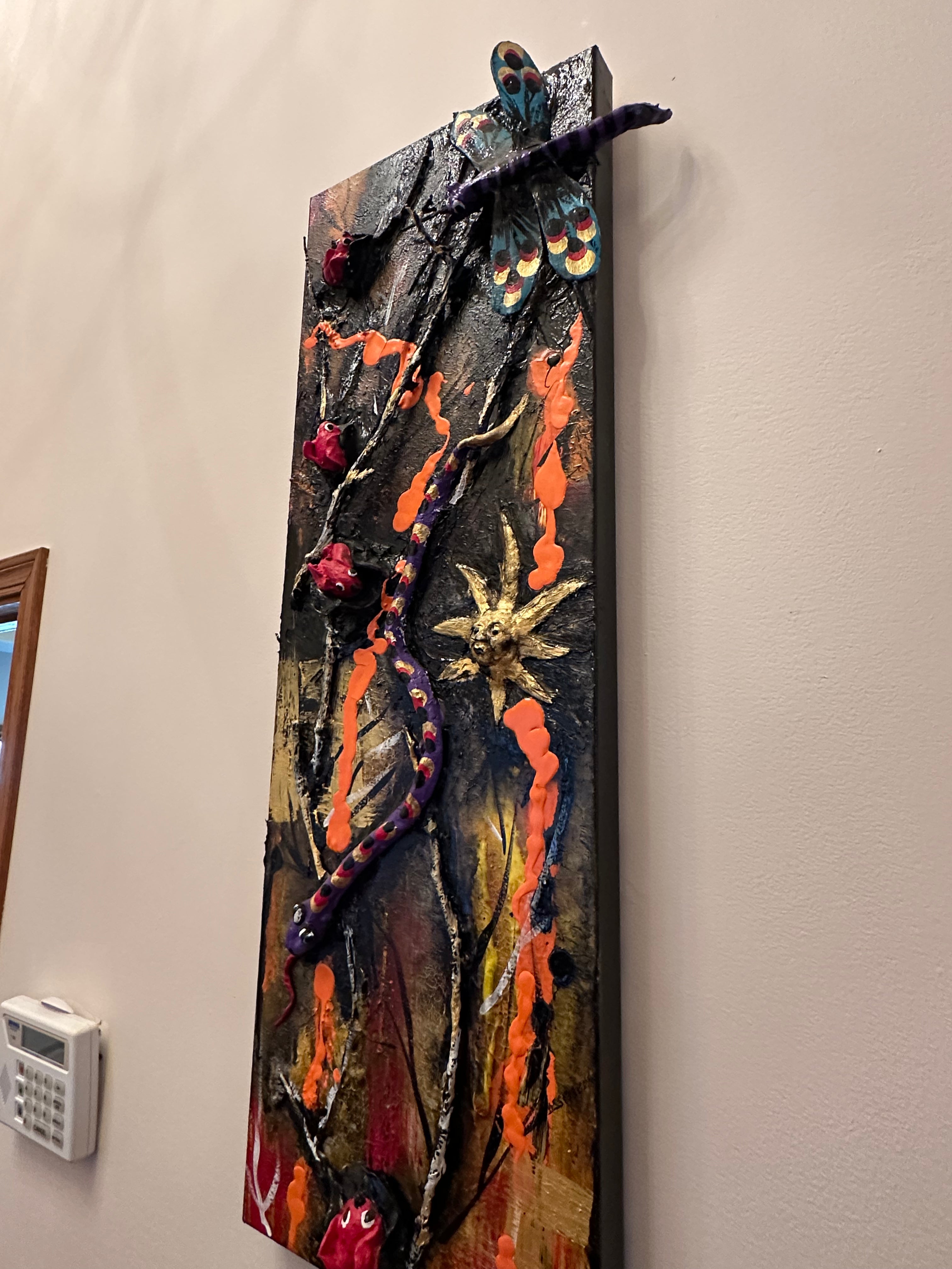 Orange Sky — Original Two-Panel Mixed-Media Sculptural Artwork