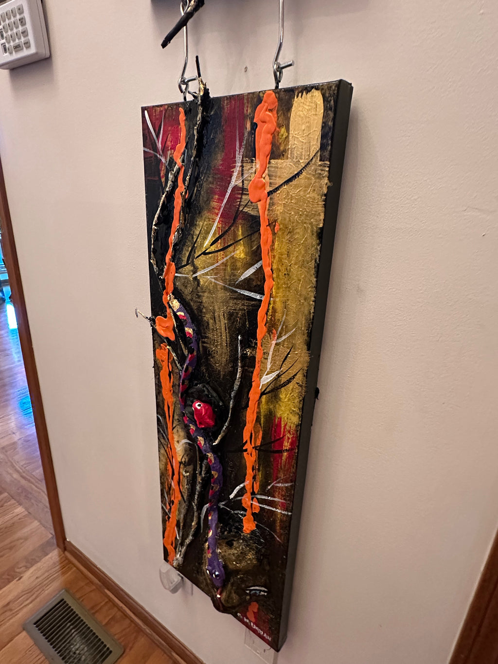 Orange Sky — Original Two-Panel Mixed-Media Sculptural Artwork