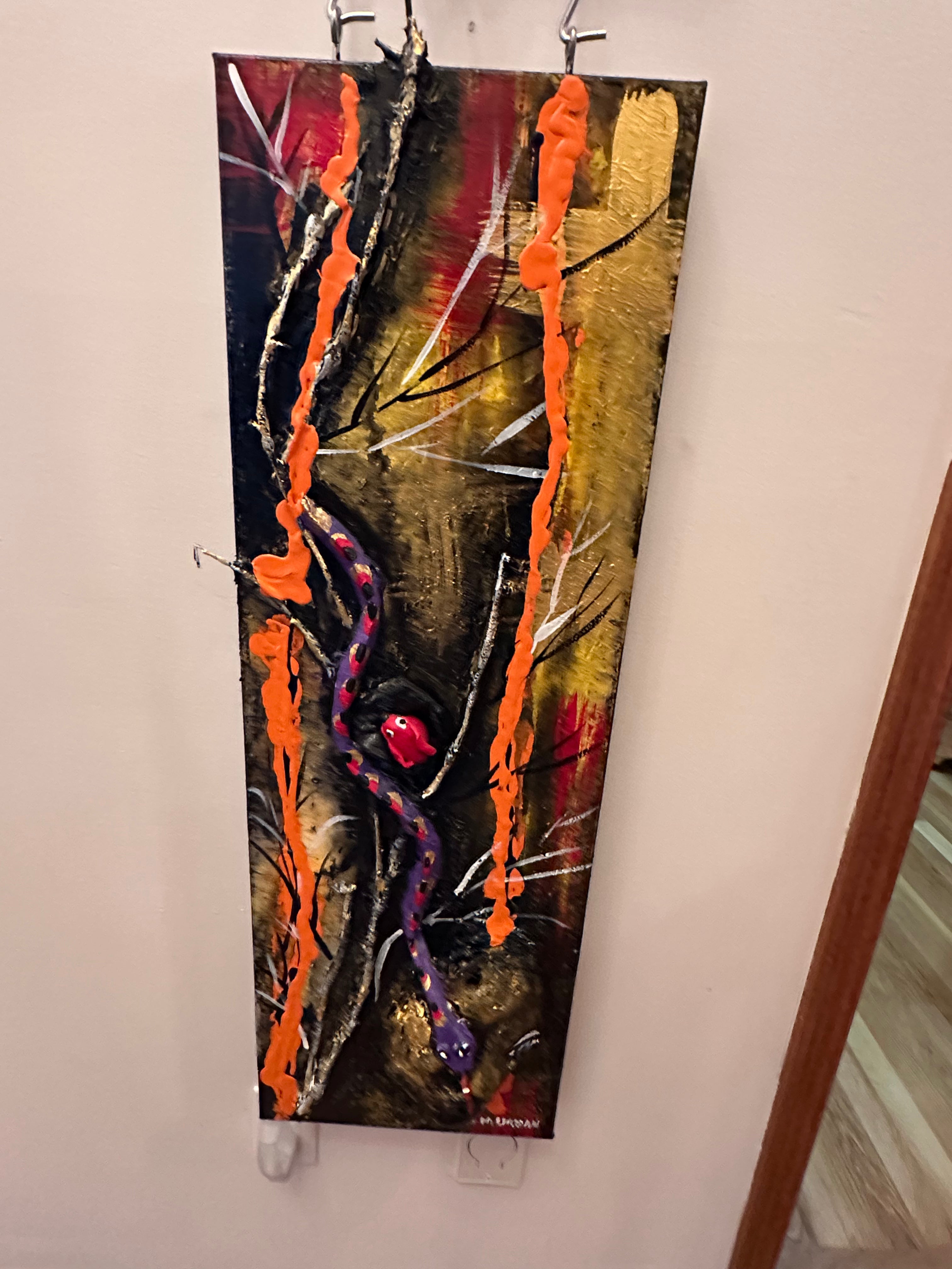 Orange Sky — Original Two-Panel Mixed-Media Sculptural Artwork
