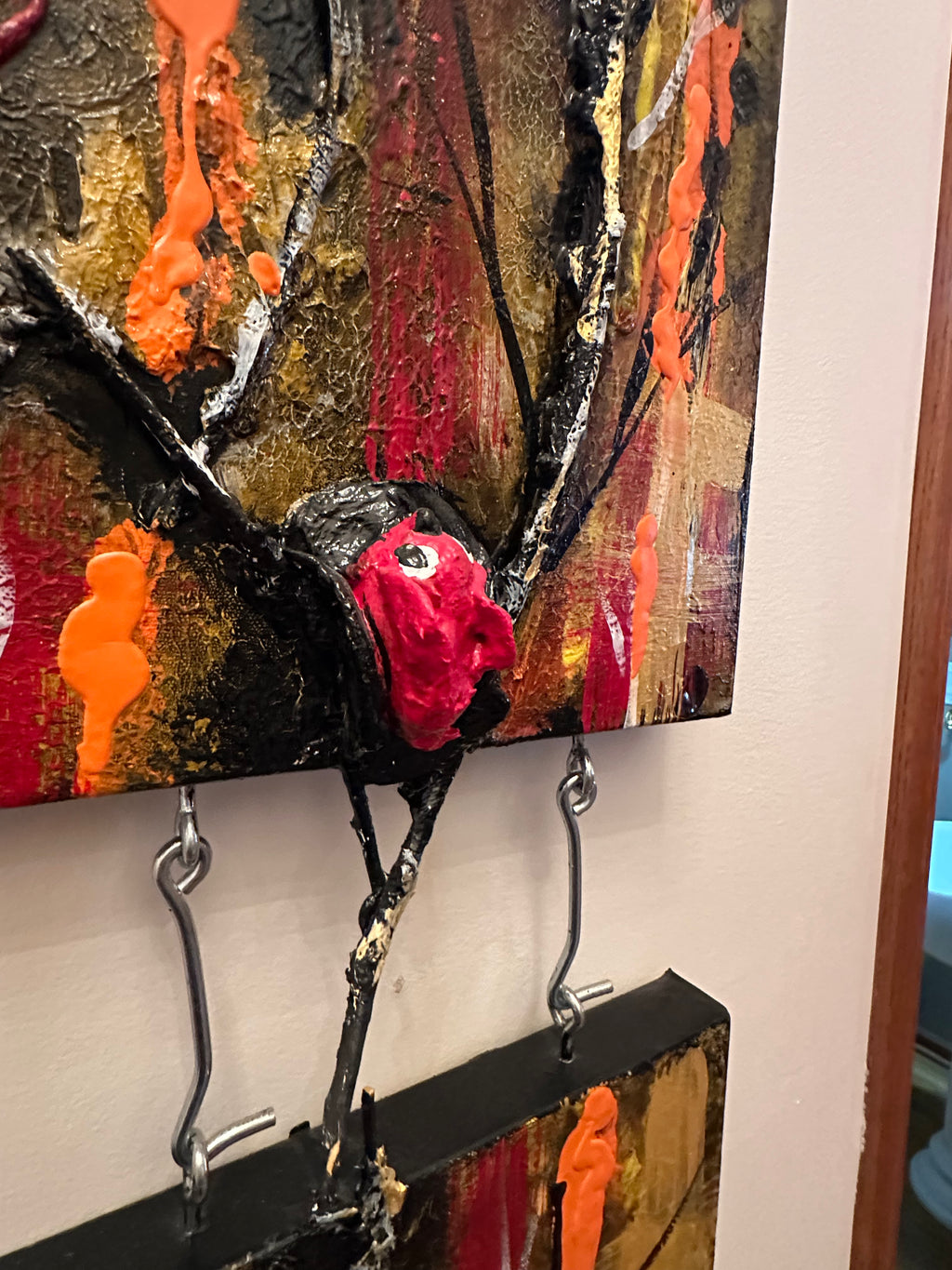 Orange Sky — Original Two-Panel Mixed-Media Sculptural Artwork
