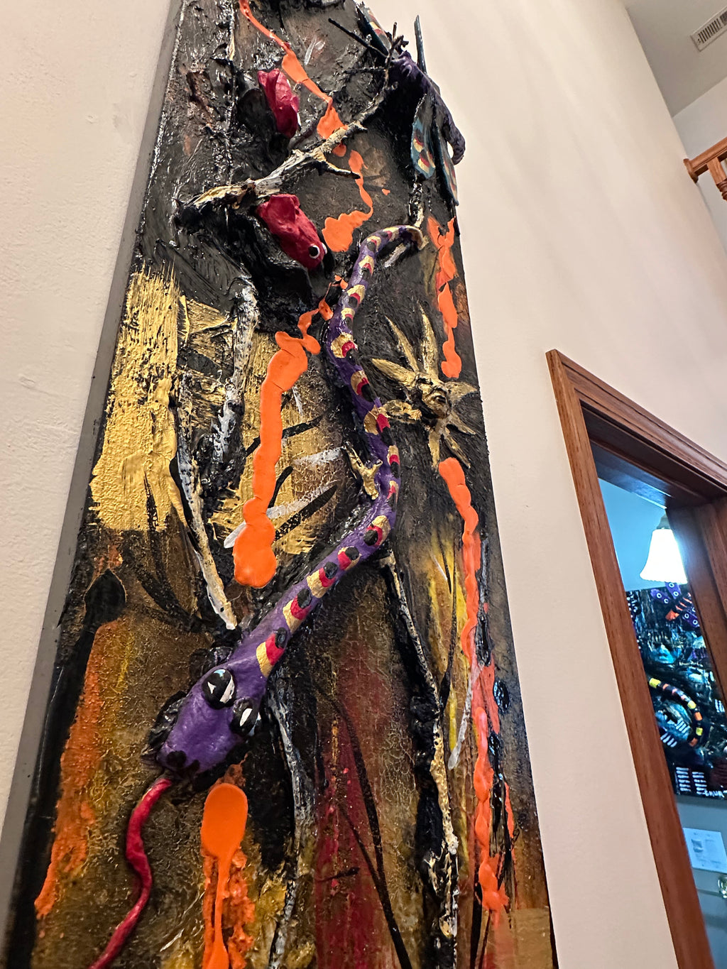 Orange Sky — Original Two-Panel Mixed-Media Sculptural Artwork