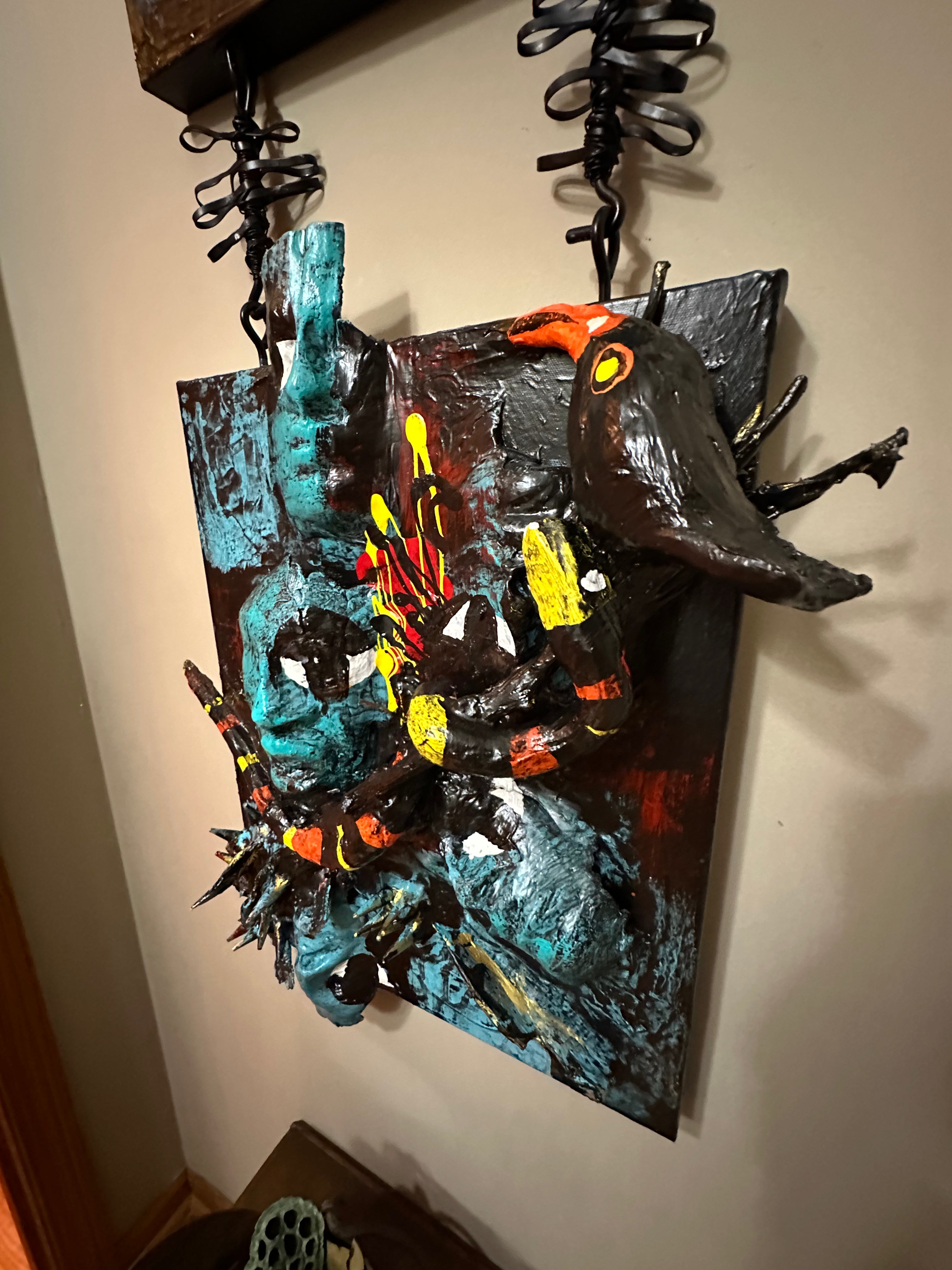 Good & Evil — Original Two-Panel Mixed-Media Sculptural Artwork