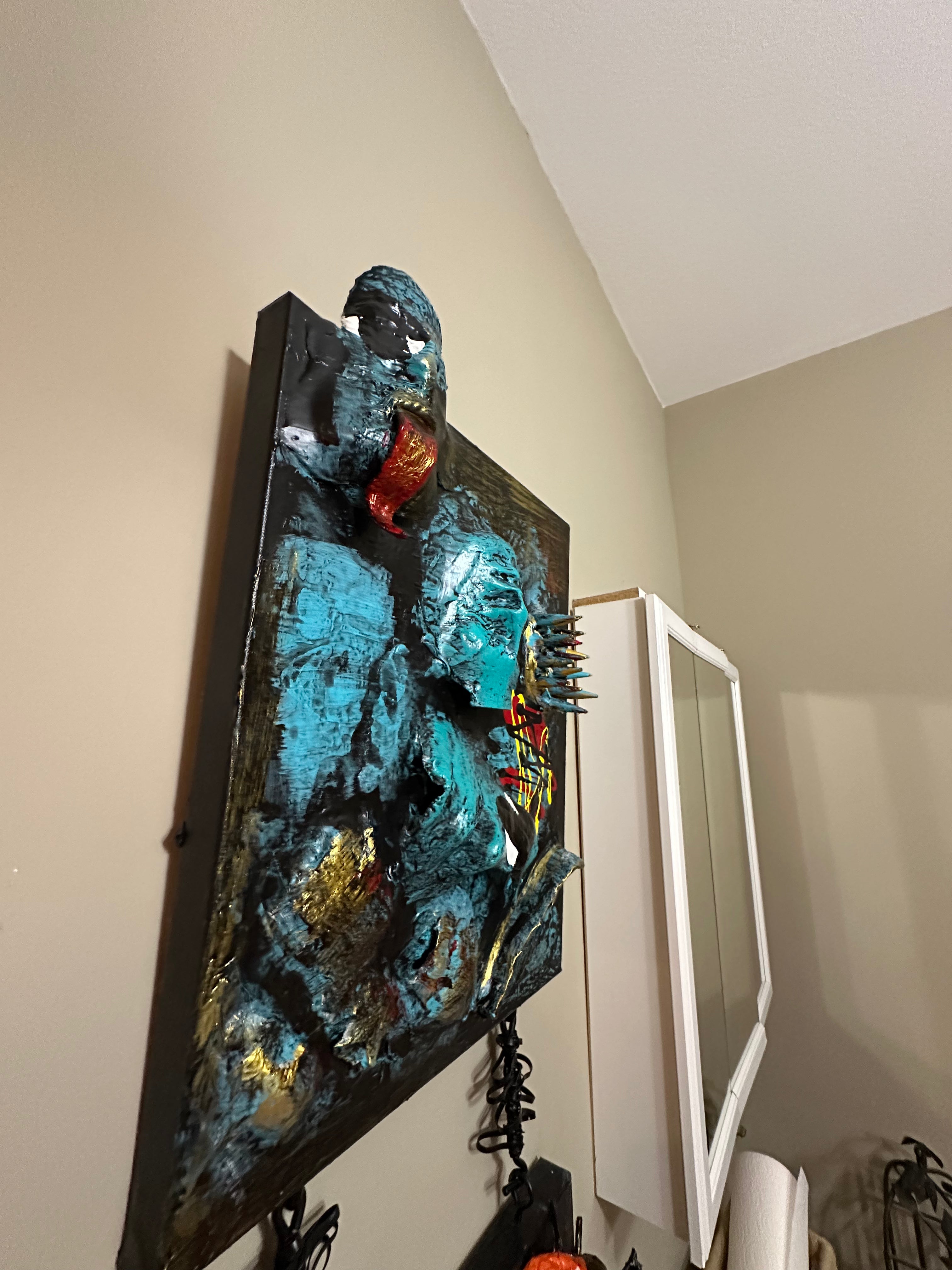 Good & Evil — Original Two-Panel Mixed-Media Sculptural Artwork