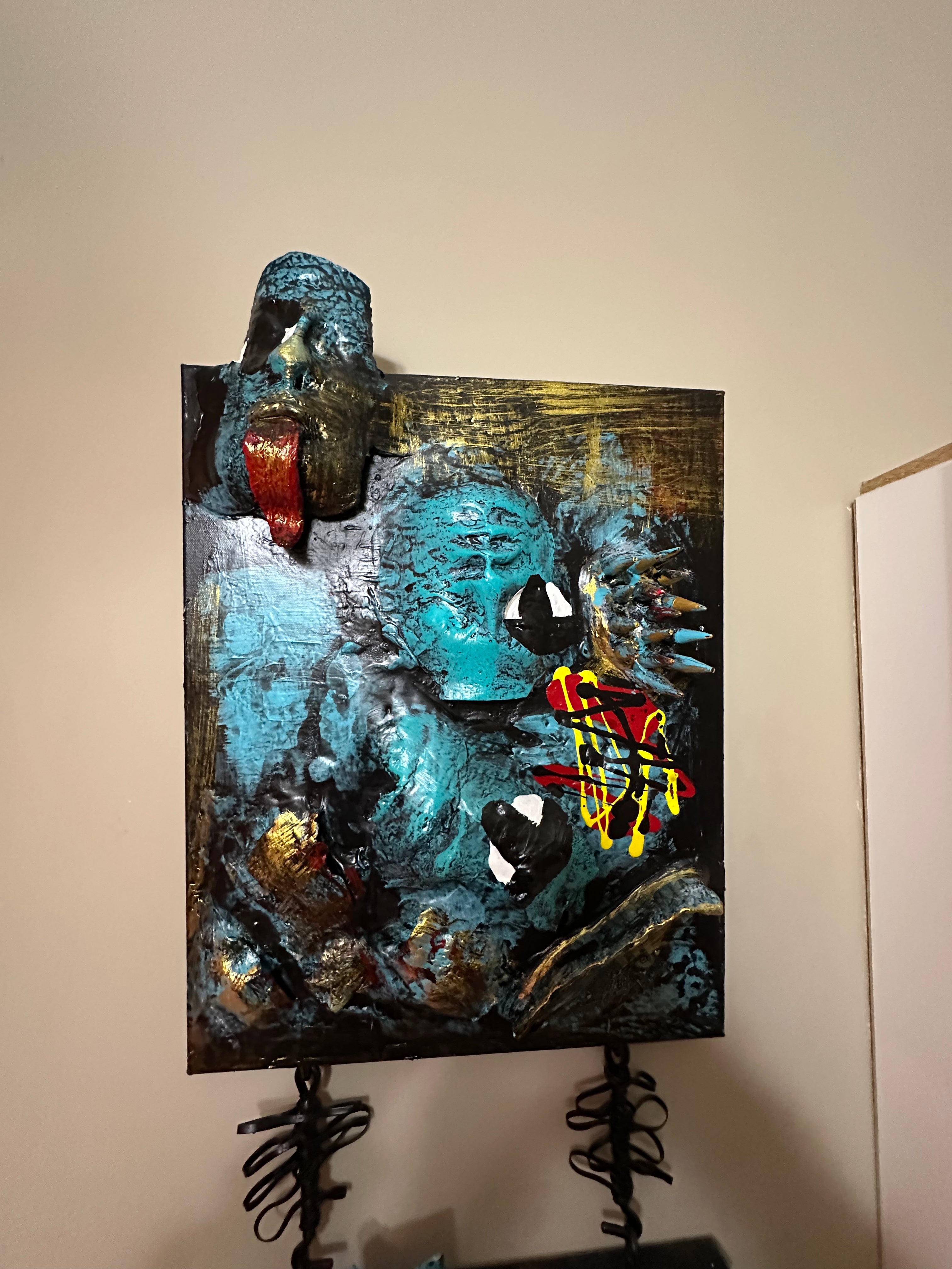 Good & Evil — Original Two-Panel Mixed-Media Sculptural Artwork