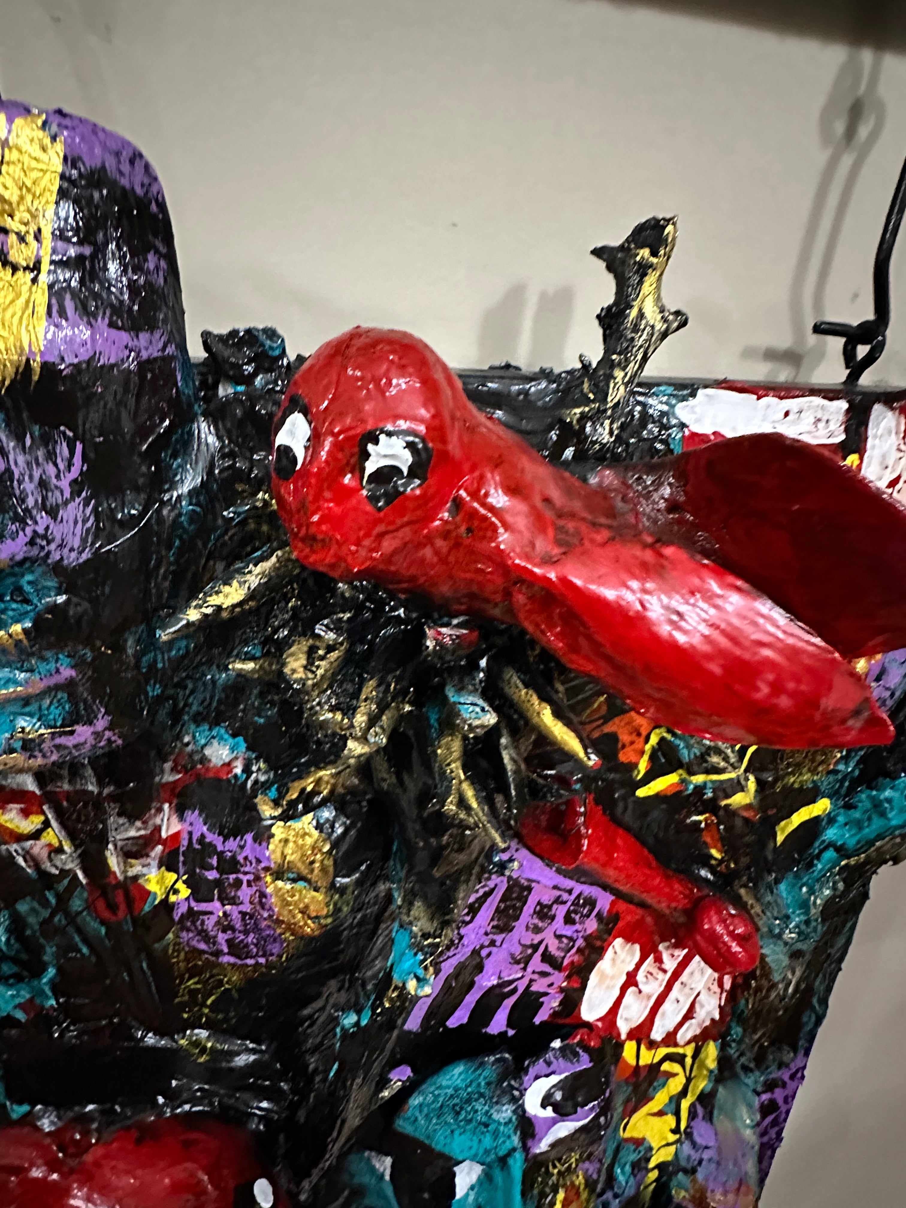 Four Trumpets Dance — Original Two-Panel Mixed-Media Sculptural Artwork