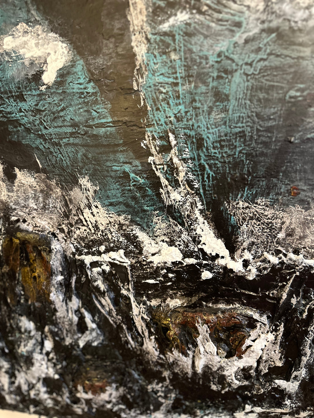 Orange Moon Over The Sea — Original Textured Seascape Painting