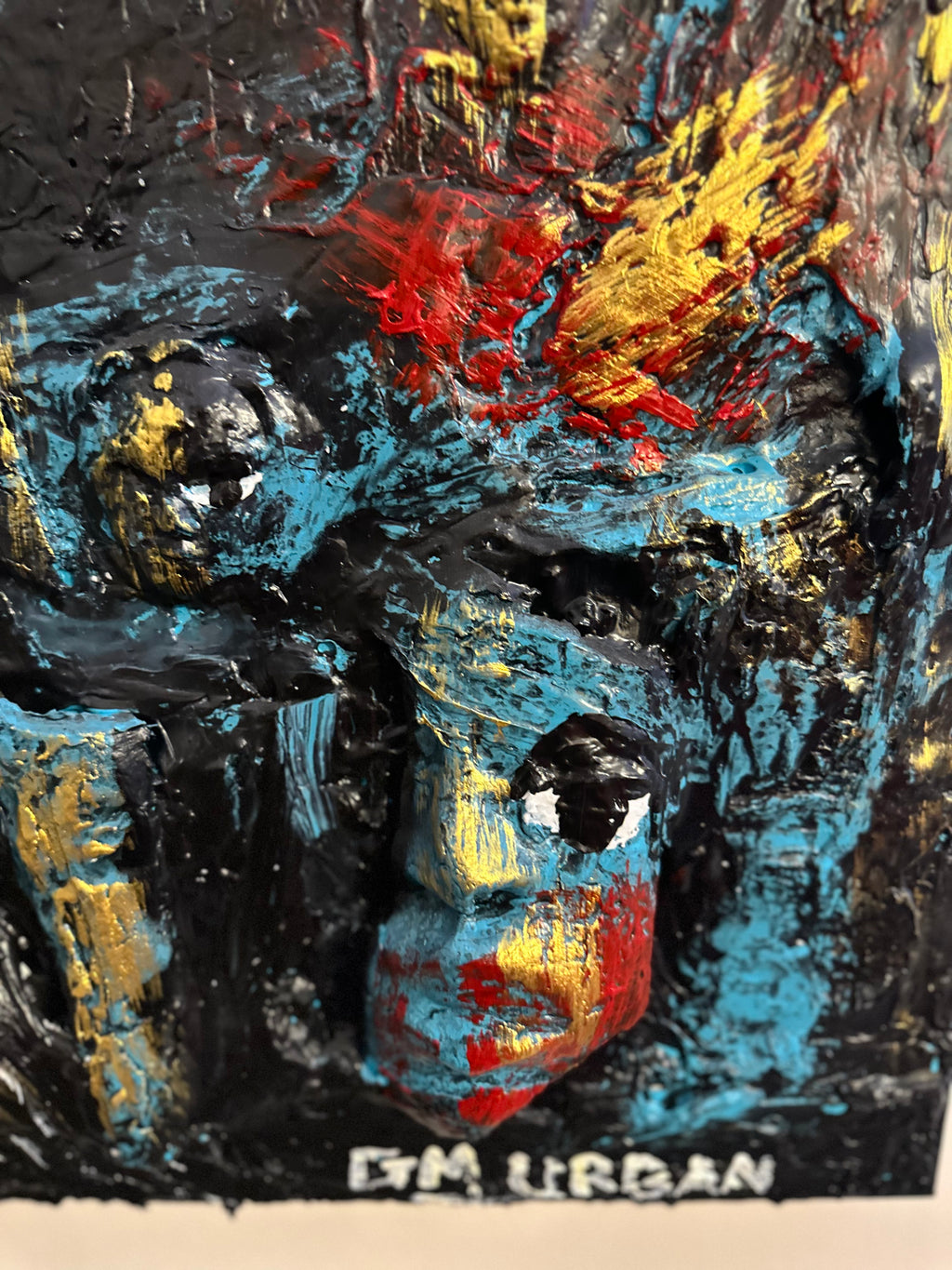 Red Moon — Original Mixed-Media Urban Surrealist Artwork