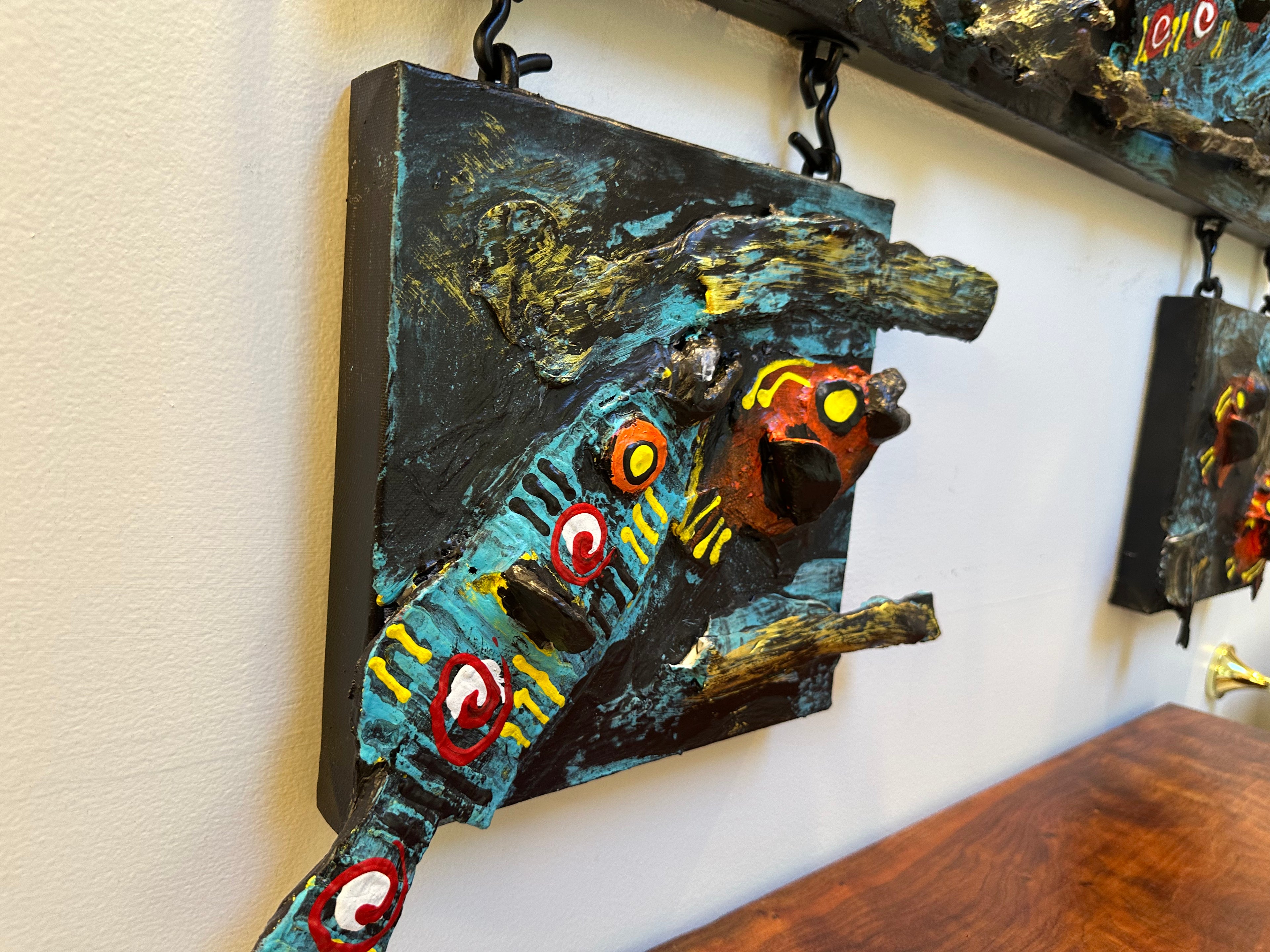 Spirits of the Sea — Original Three-Panel Mixed-Media Sculptural Artwork