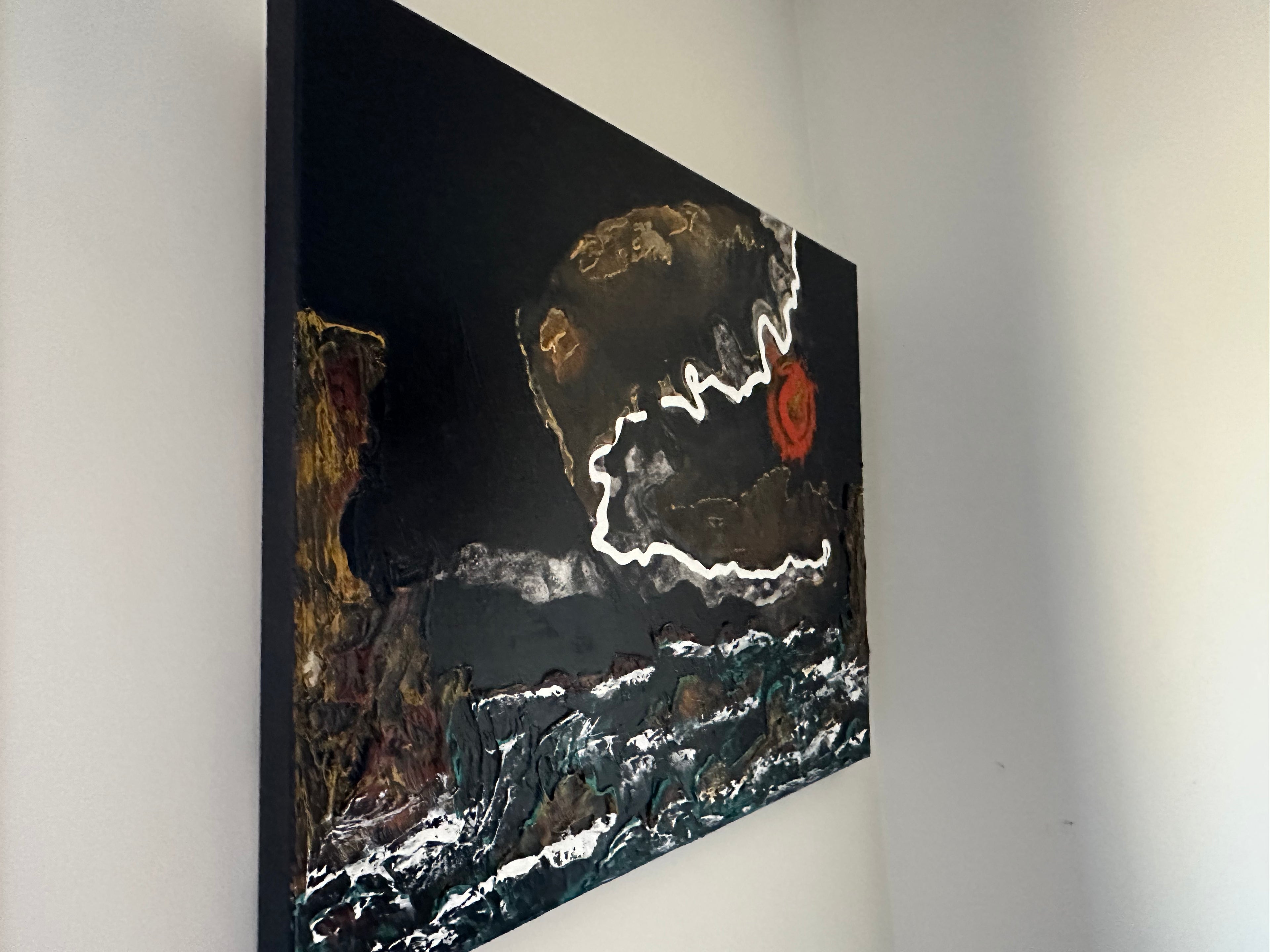 Orange Sun — Original Mixed-Media Seascape