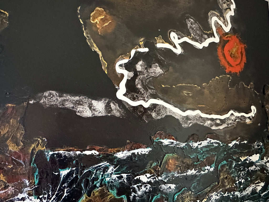 Orange Sun — Original Mixed-Media Seascape