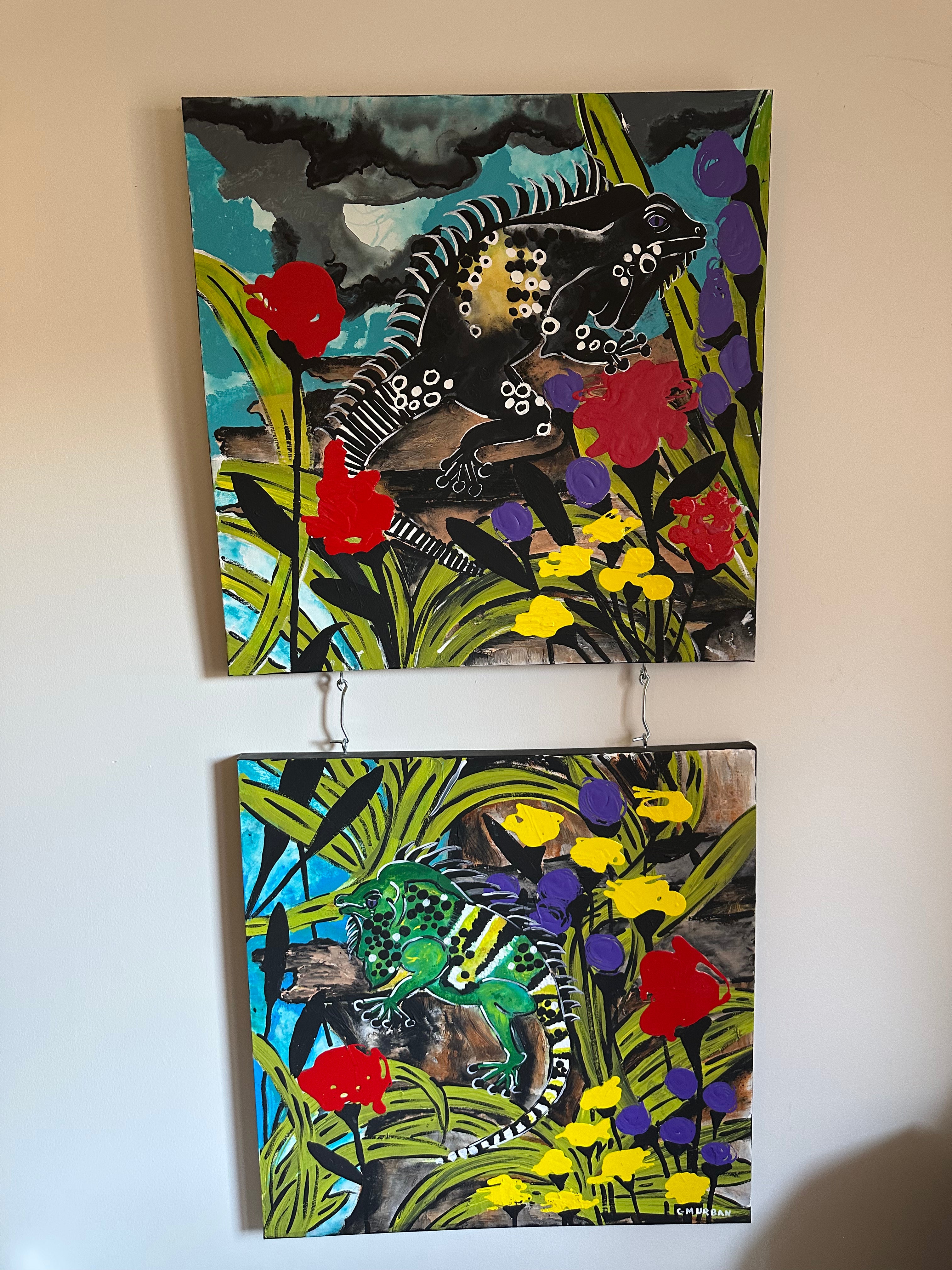 Lizard Dance — Original Mixed-Media Jungle Series