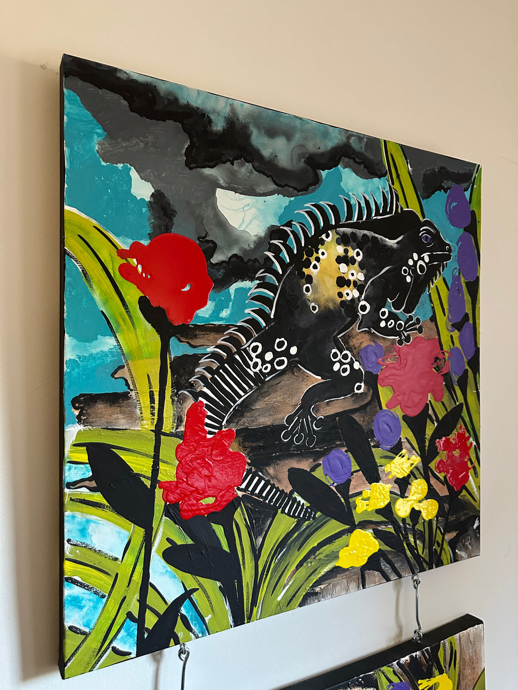 Lizard Dance — Original Mixed-Media Jungle Series