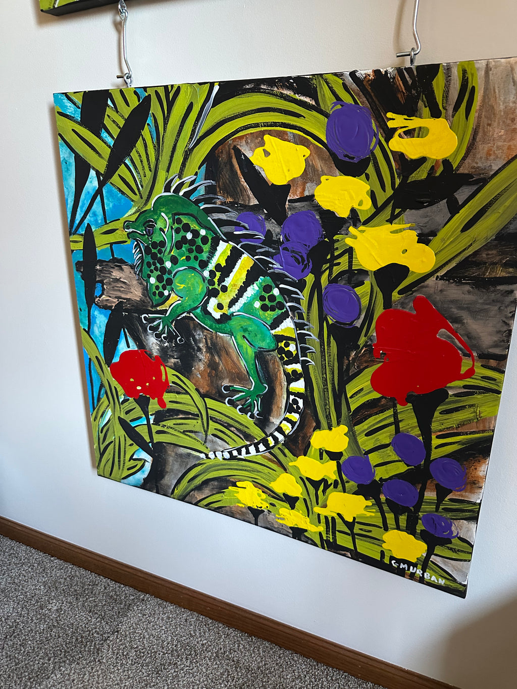 Lizard Dance — Original Mixed-Media Jungle Series