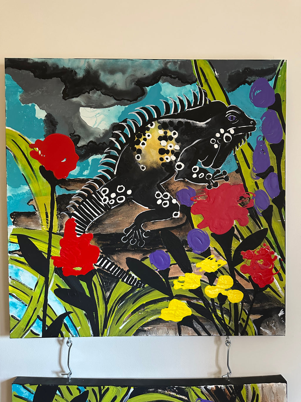 Lizard Dance — Original Mixed-Media Jungle Series