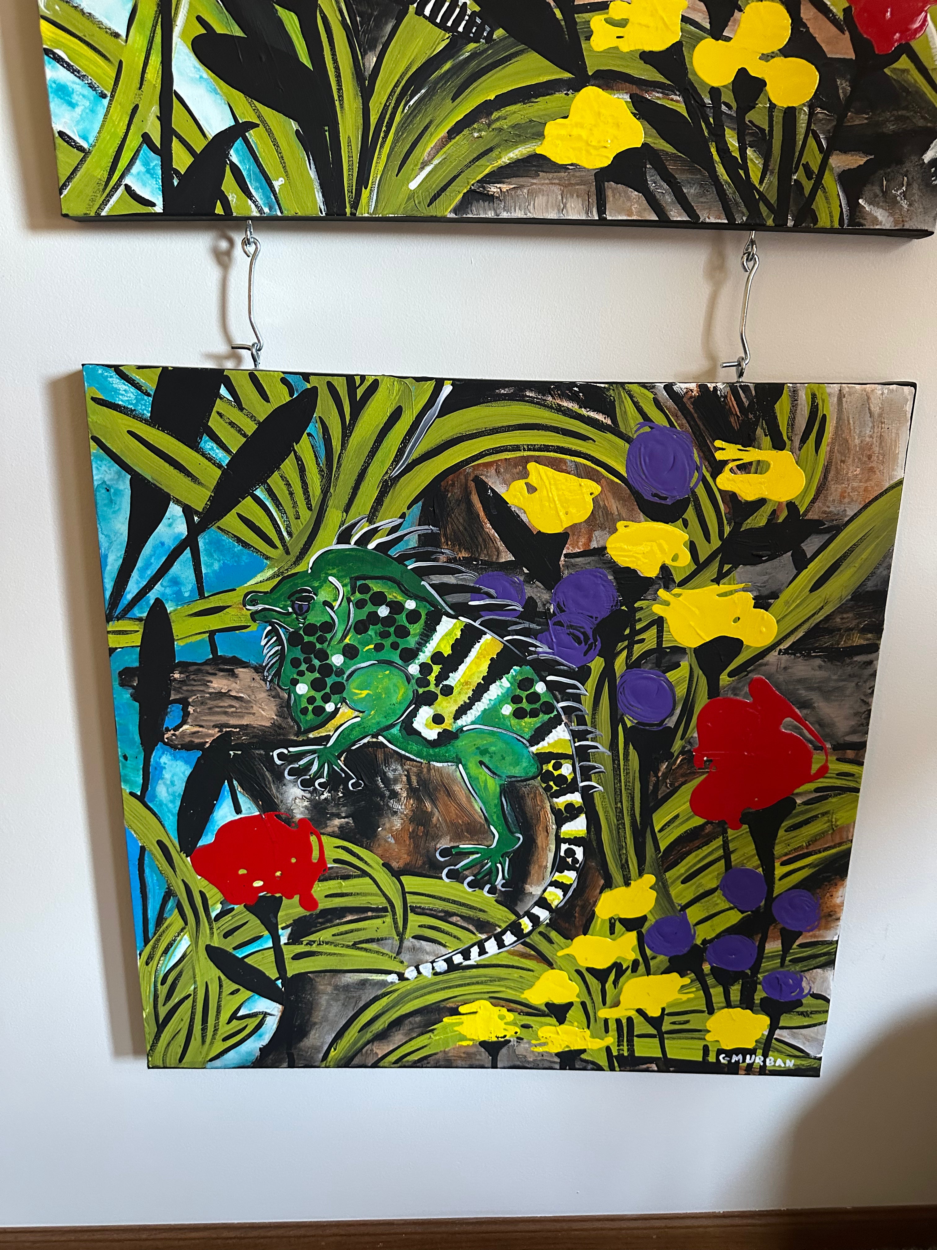 Lizard Dance — Original Mixed-Media Jungle Series
