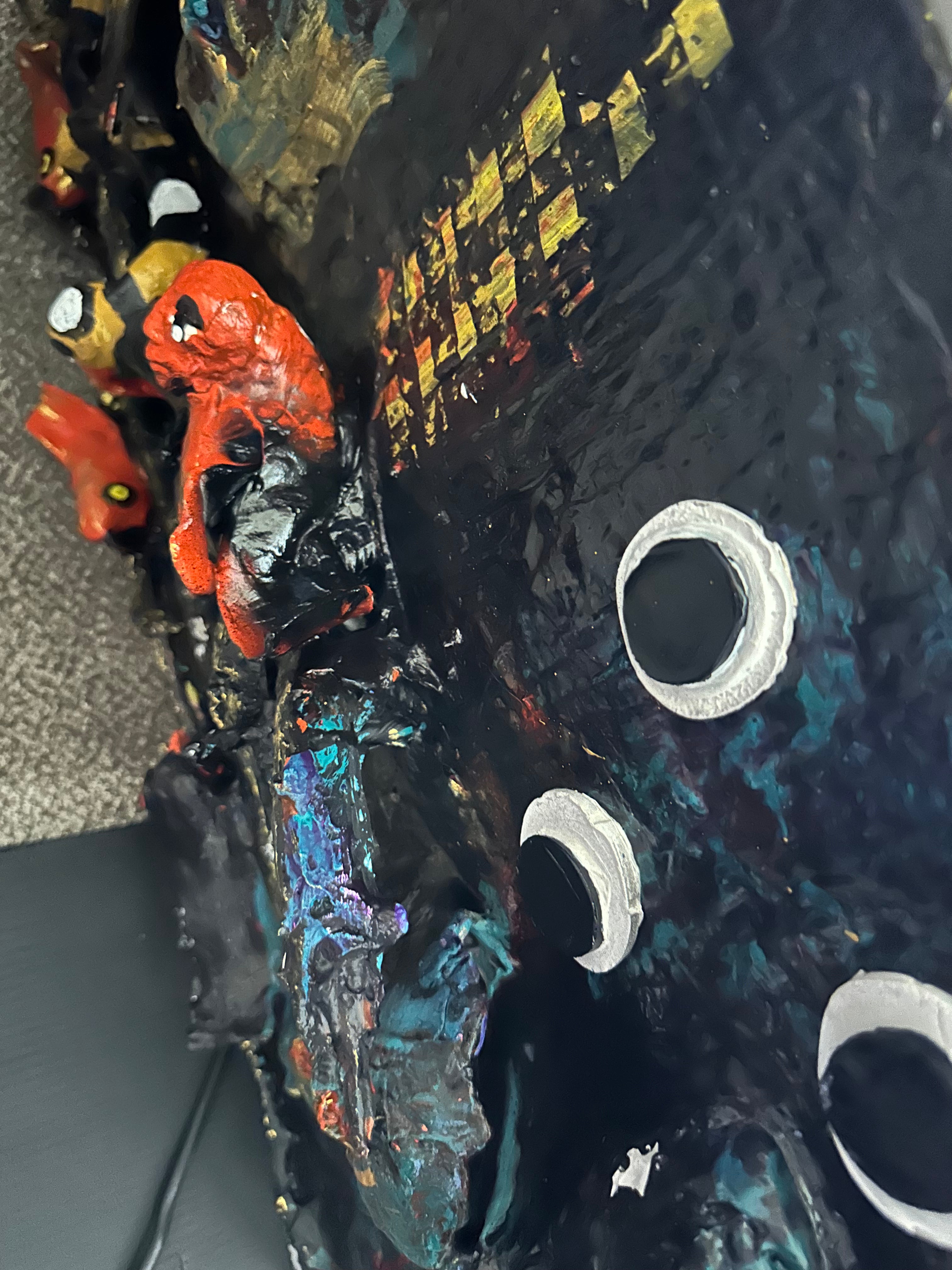 Seven Eyes — Original Mixed-Media Sculptural Painting