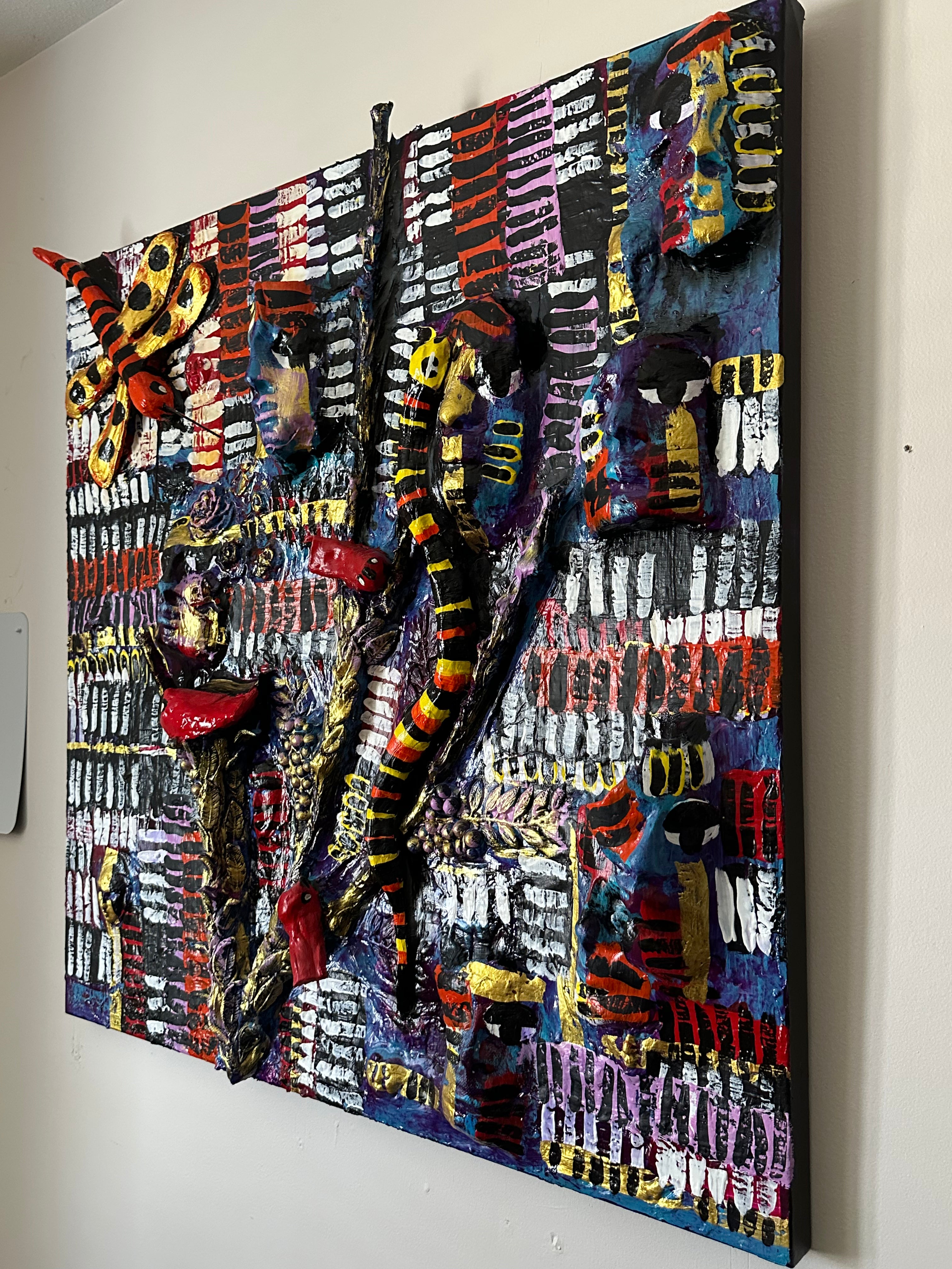 Wispering Dragonfly — Original Mixed-Media Textured Painting