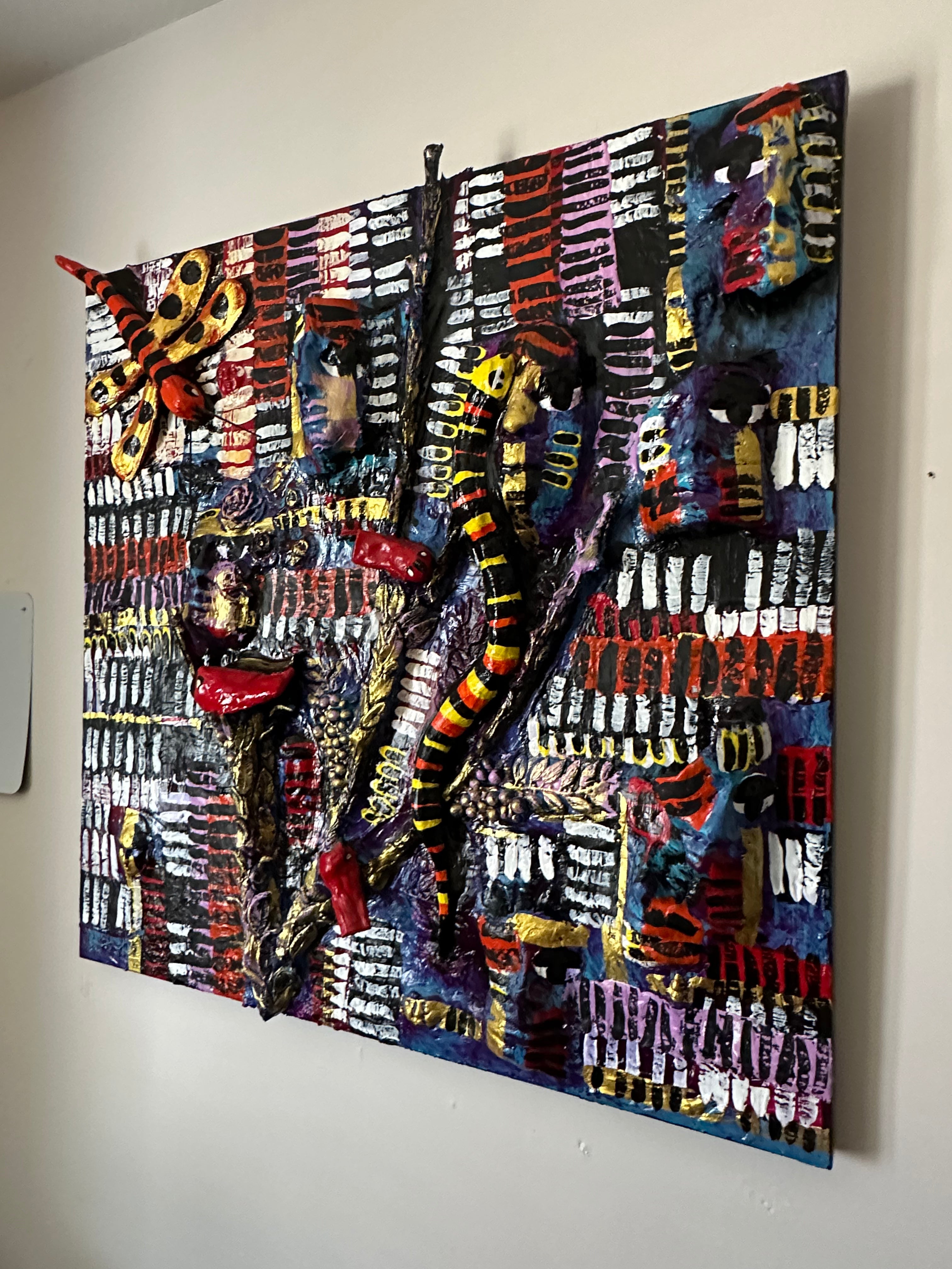 Wispering Dragonfly — Original Mixed-Media Textured Painting