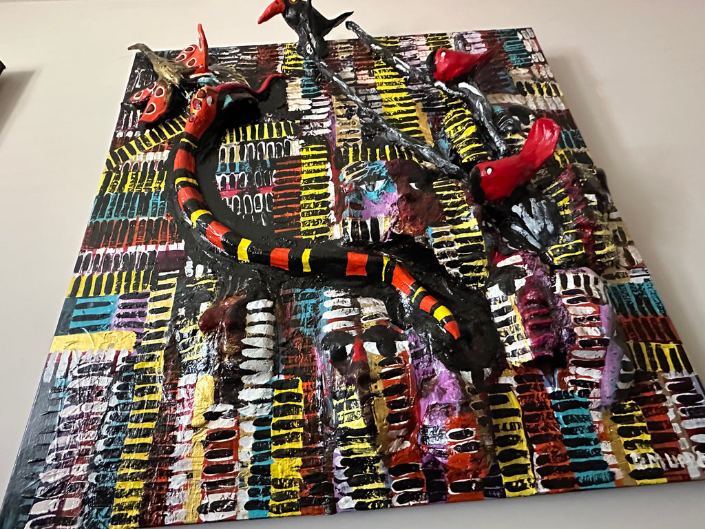 Dragonfly Color Dance — Original Mixed-Media Textured Painting