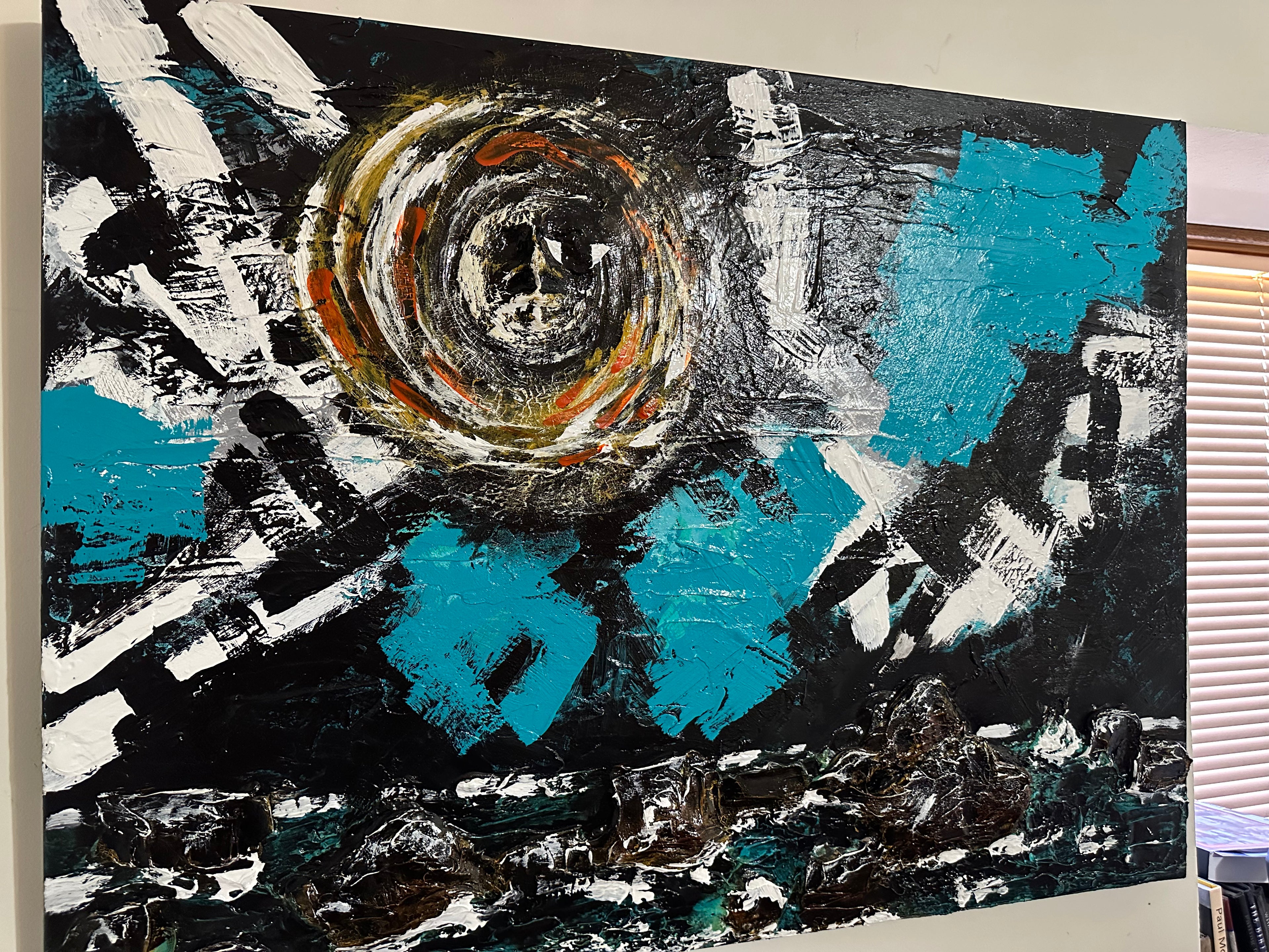 Master Sun and The Sea — Original Abstract Mixed-Media Painting