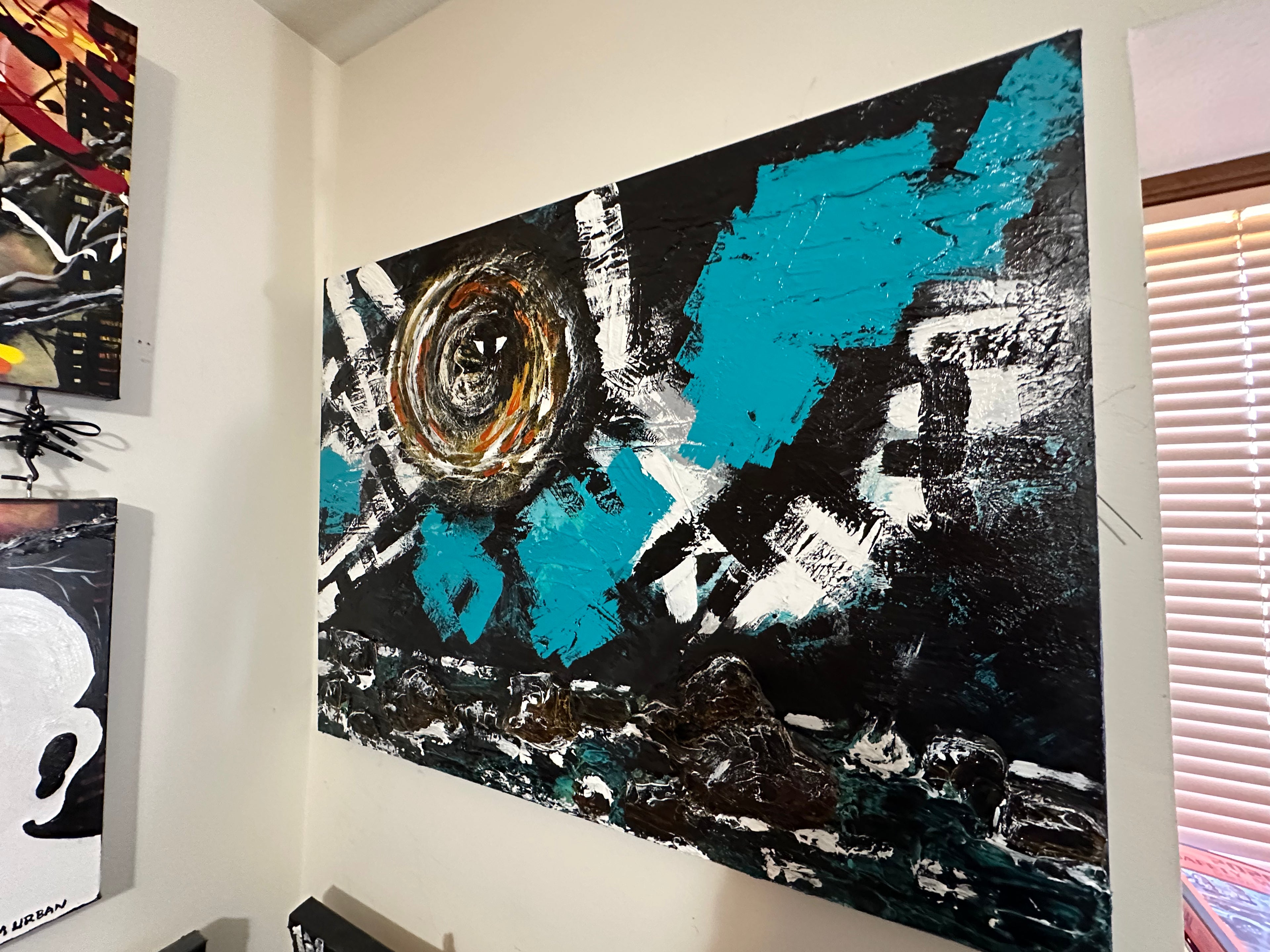 Master Sun and The Sea — Original Abstract Mixed-Media Painting