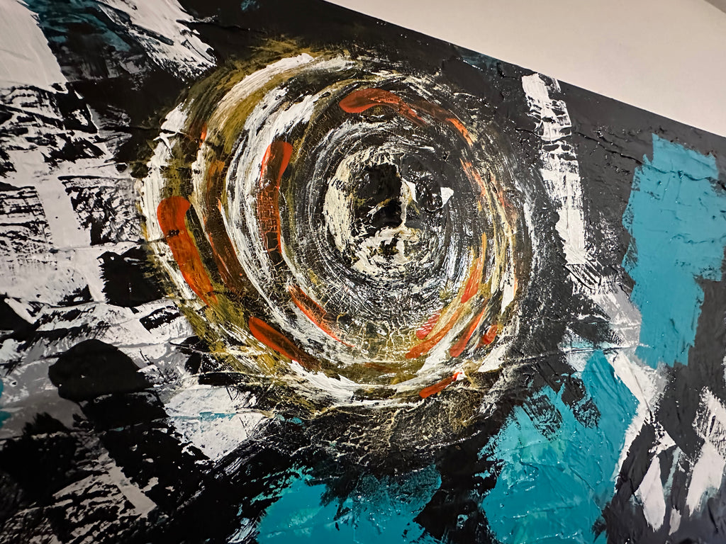 Master Sun and The Sea — Original Abstract Mixed-Media Painting