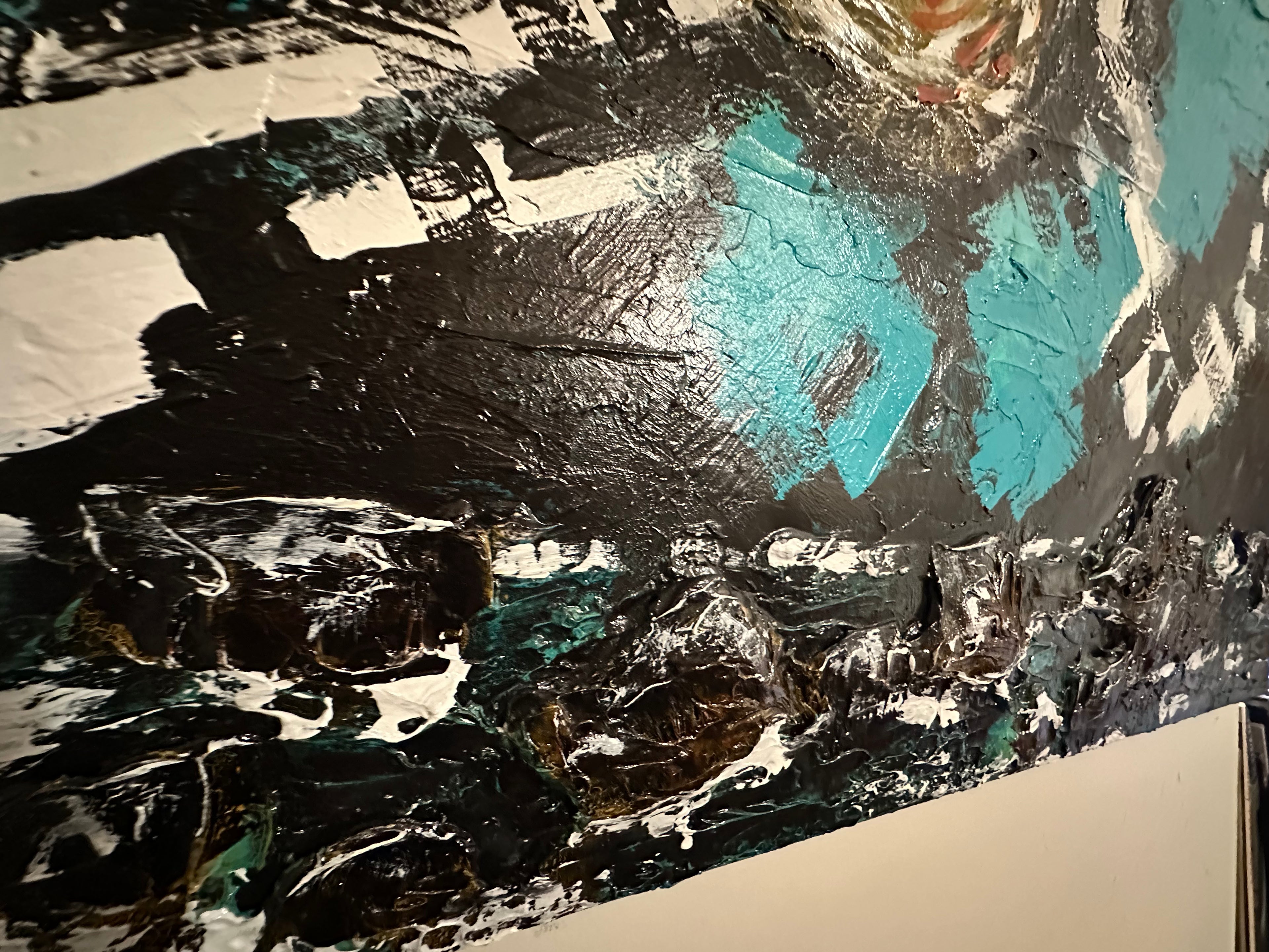 Master Sun and The Sea — Original Abstract Mixed-Media Painting