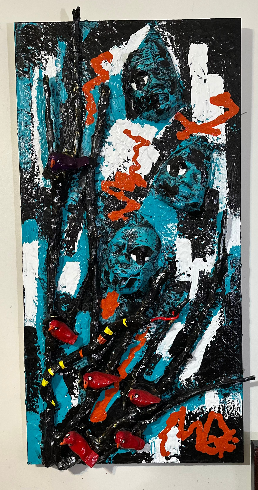 Purple Bird — Original Mixed-Media Textured Artwork  by Geri Urban | Boujee Art