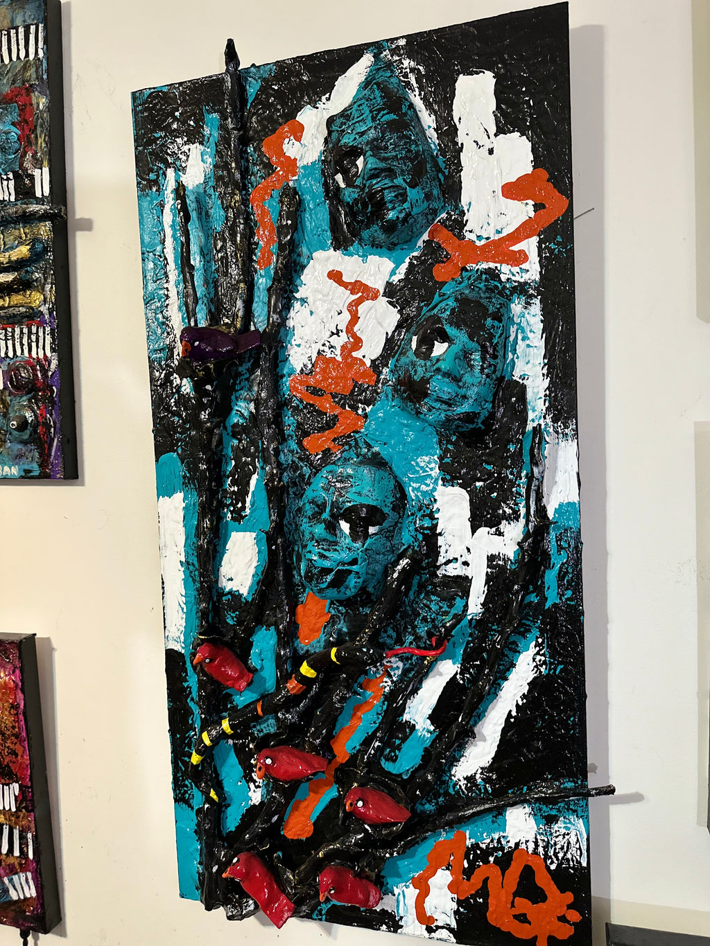 Purple Bird — Original Mixed-Media Textured Artwork  by Geri Urban | Boujee Art