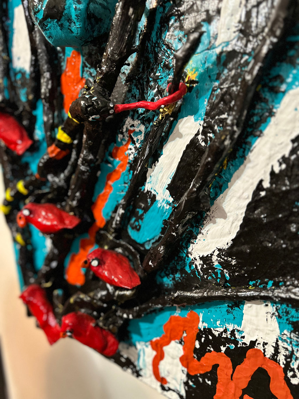 Purple Bird — Original Mixed-Media Textured Artwork  by Geri Urban | Boujee Art