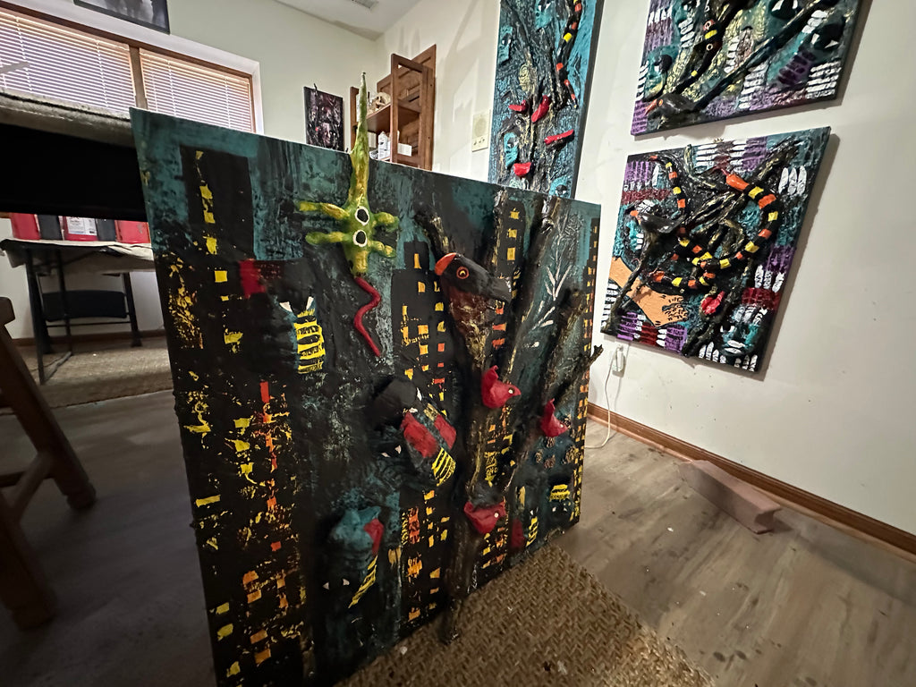 Blackwood Lights — Original 3D Mixed-Media Masterpiece